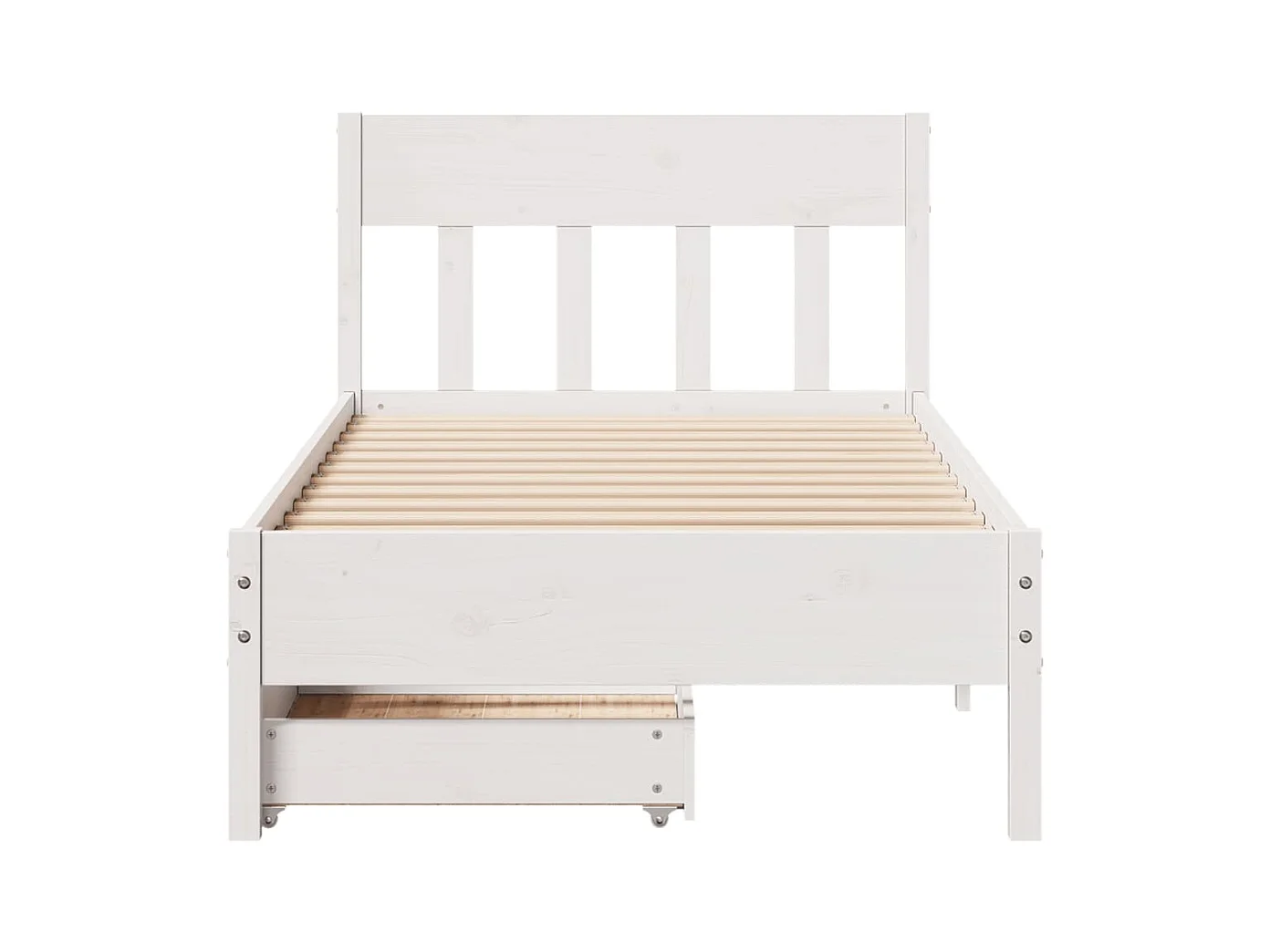 Cadre de lit sans matelas blanc 90x200 cm bois de pin massif