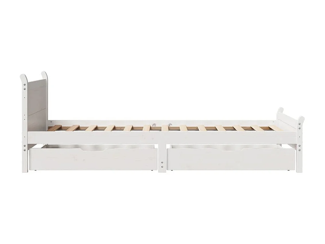 Estructura de cama sin colchón madera maciza blanca 75x190 cm