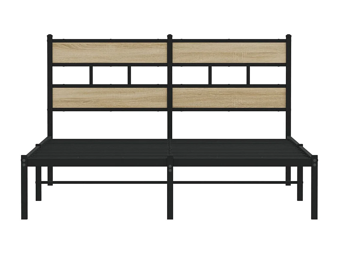 Estructura de cama sin colchón metal roble Sonoma 150x200 cm