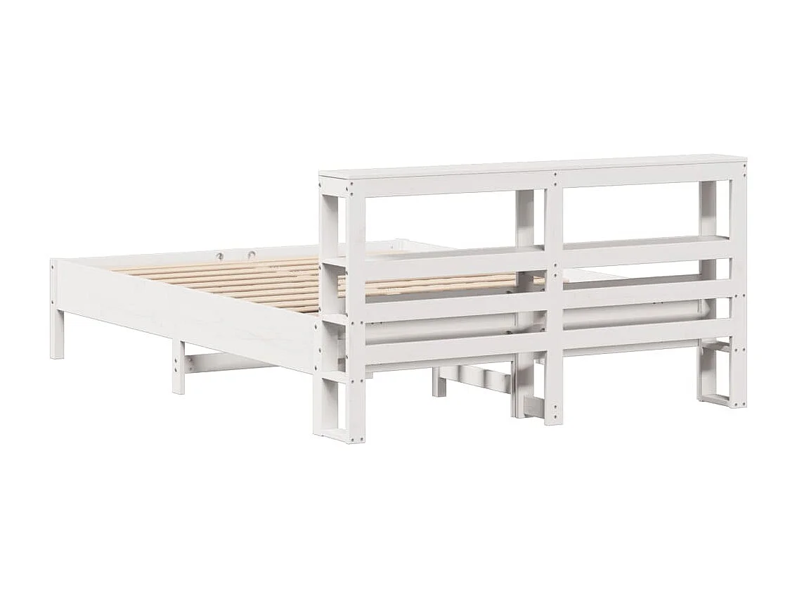 Estructura de cama sin colchón madera de pino blanca 150x200 cm