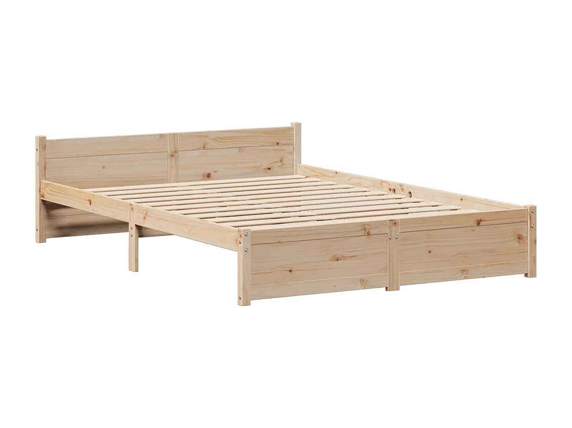 Estructura de cama sin colchón madera de pino blanca 140x200 cm