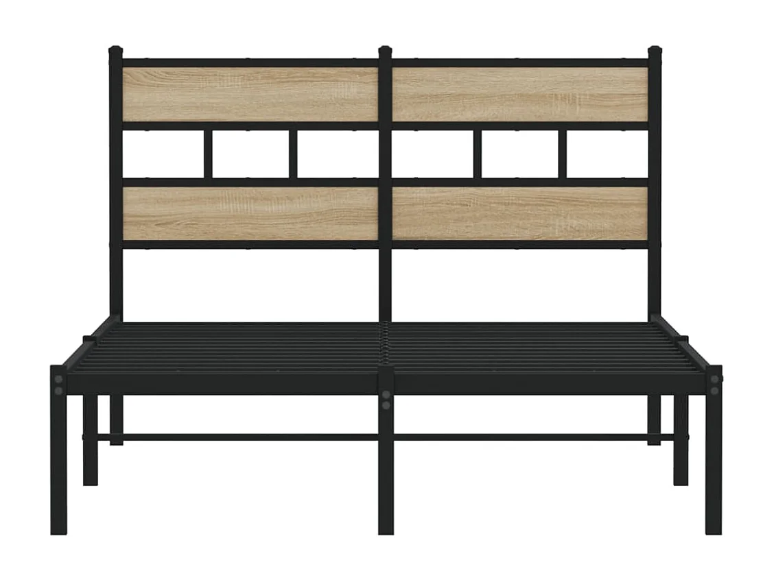 Estrutura de cama sem colchão 120x190 cm metal carvalho sonoma