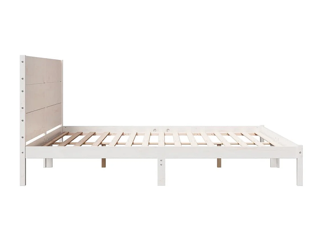 Cama extralarga sin colchón madera maciza blanca 200x210 cm
