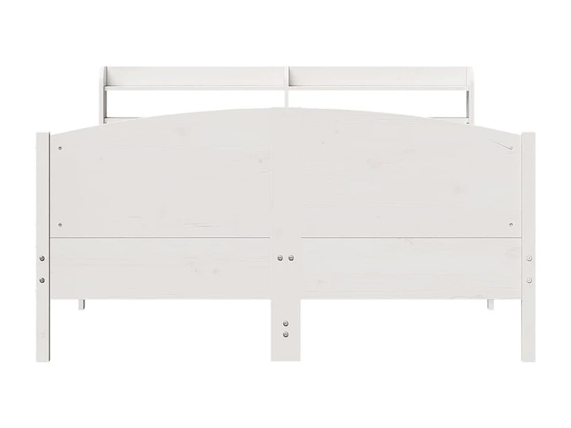 Cama sem colchão 135x190 cm madeira de pinho maciça branco