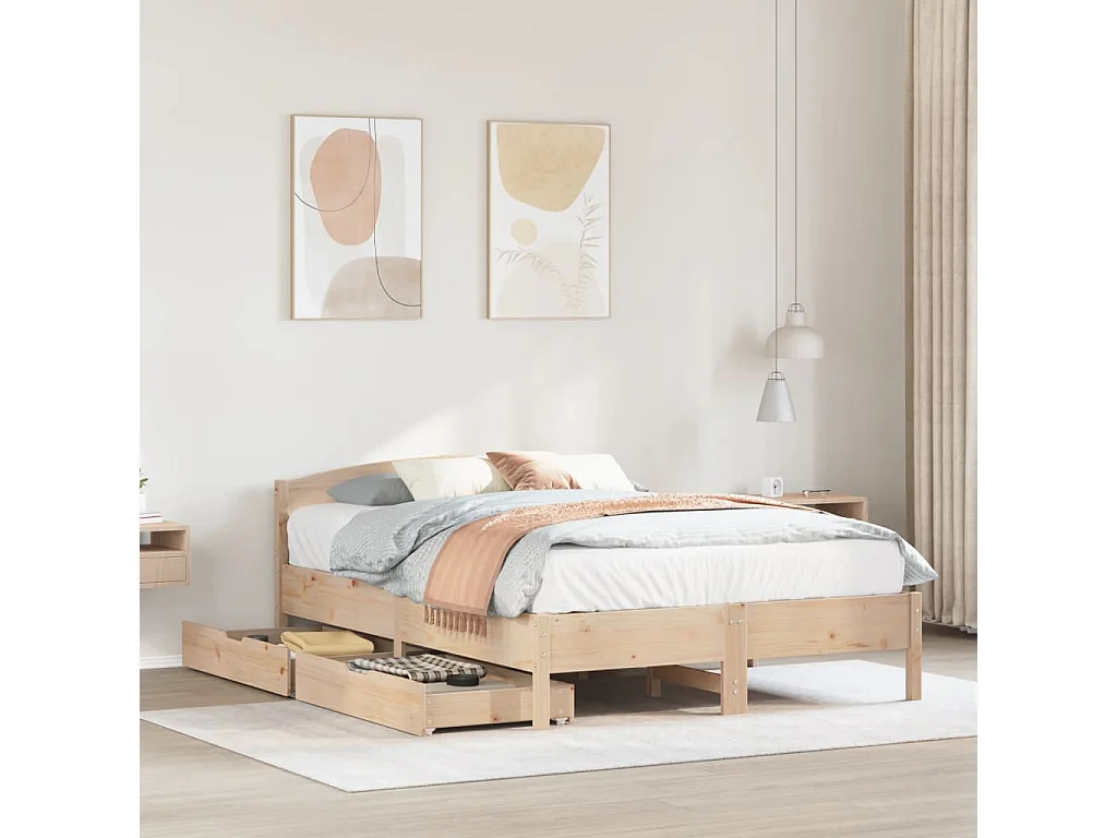 Cama sem colchão 120x190 cm madeira de pinho maciça