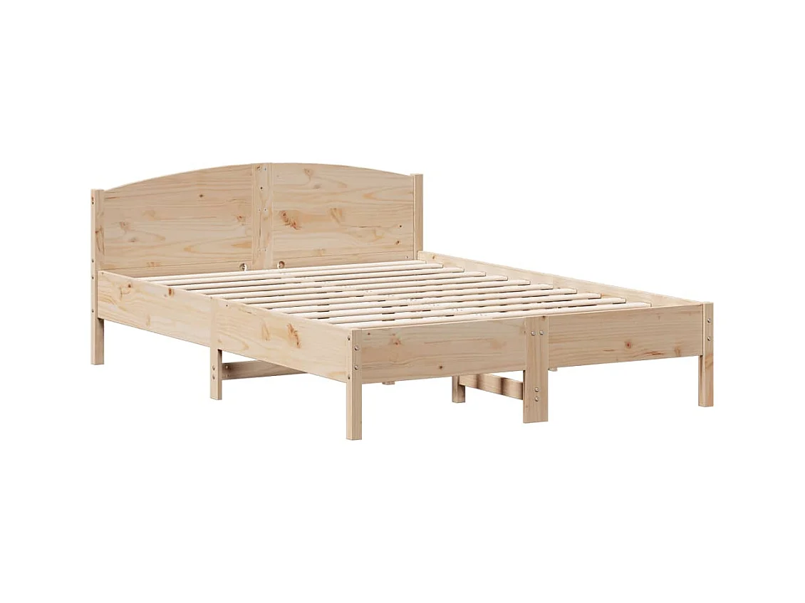 Estructura de cama sin colchón madera de pino blanca 140x200 cm