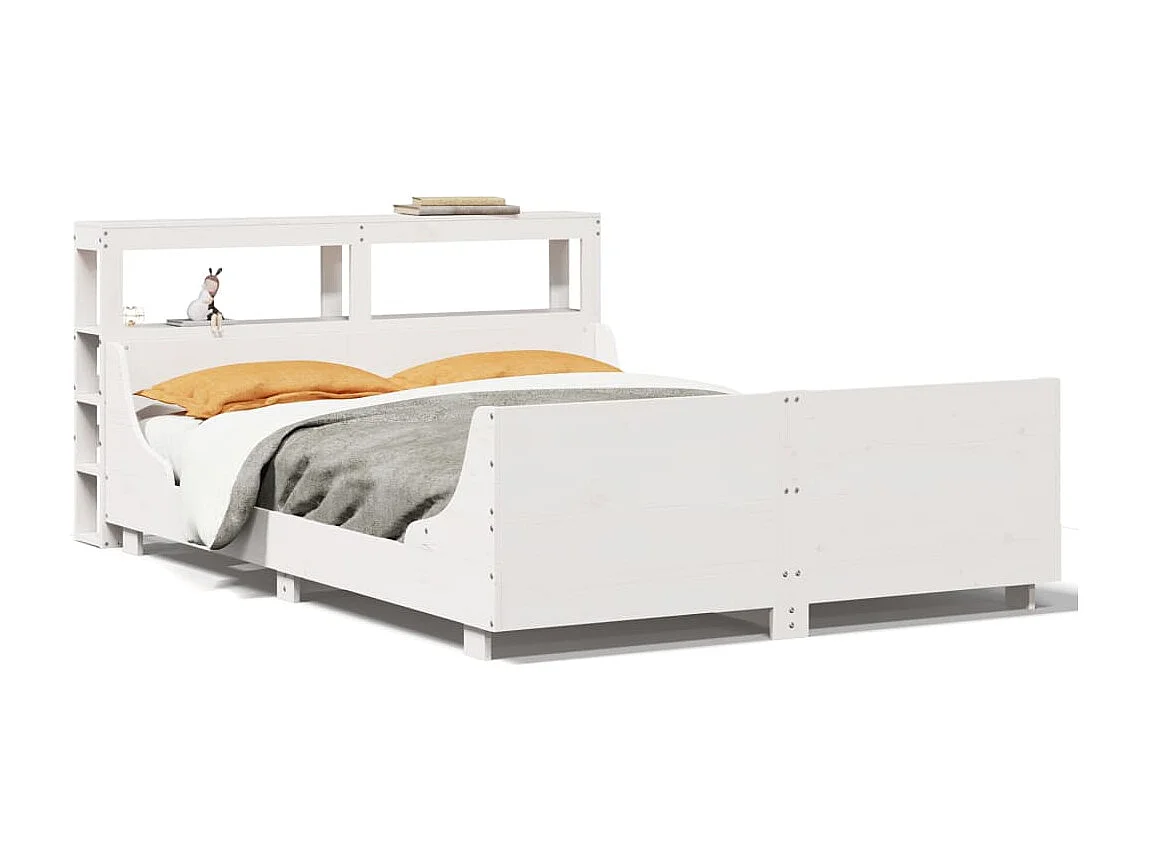 Estructura de cama sin colchón madera de pino blanca 120x200 cm