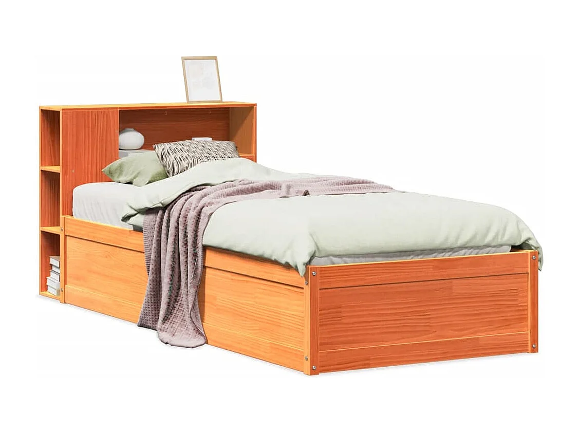 Estructura de cama sin colchón madera maciza marrón 75x190 cm