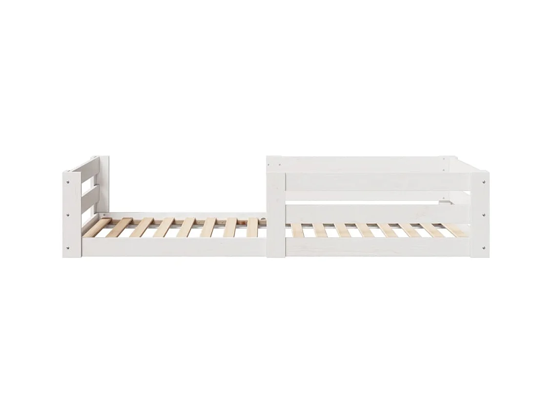 Cadre de lit sans matelas blanc 100x200 cm bois de pin massif