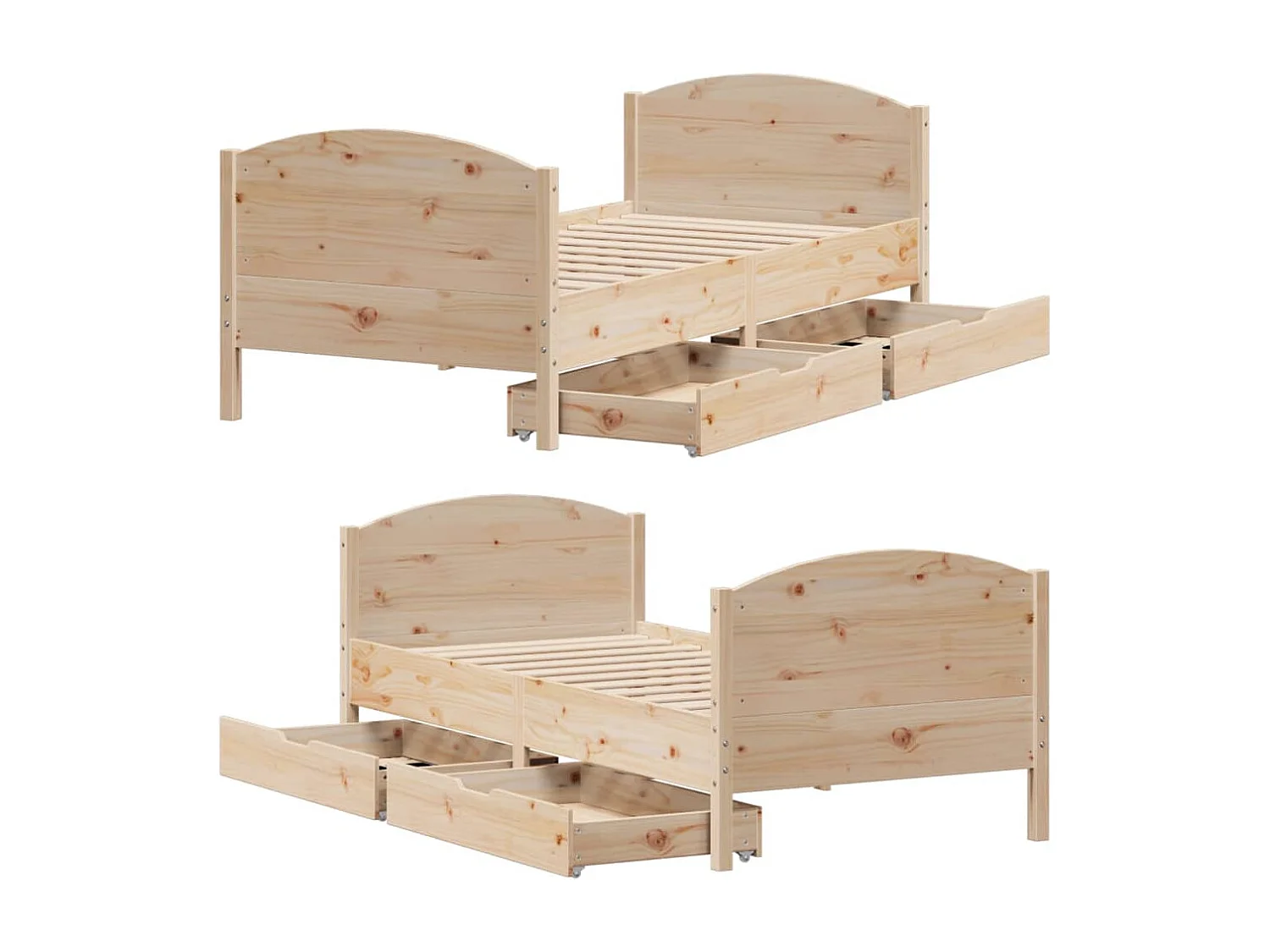 Cadre de lit sans matelas 90x190 cm bois de pin massif