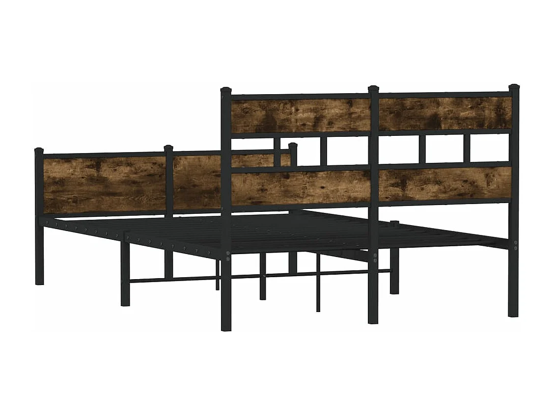 Estructura de cama sin colchón madera roble ahumado 120x190 cm