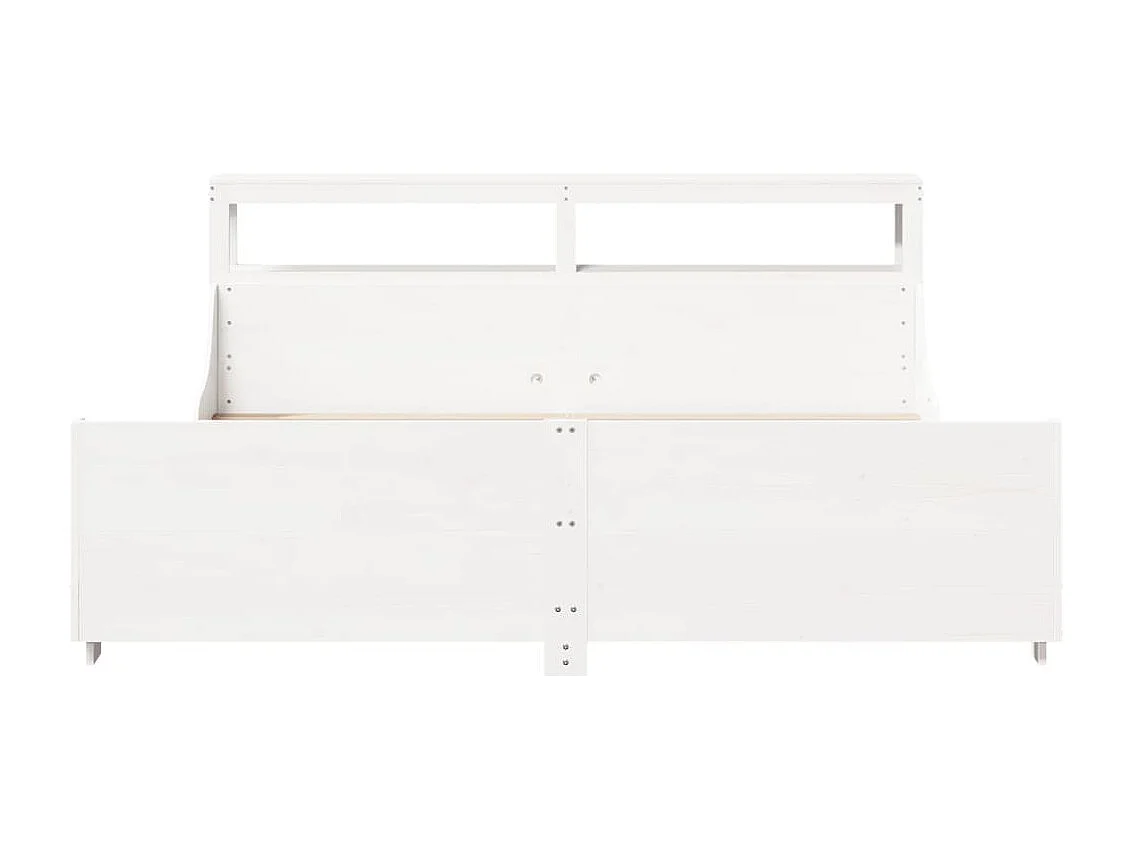 Cadre de lit sans matelas blanc 200x200 cm bois massif de pin
