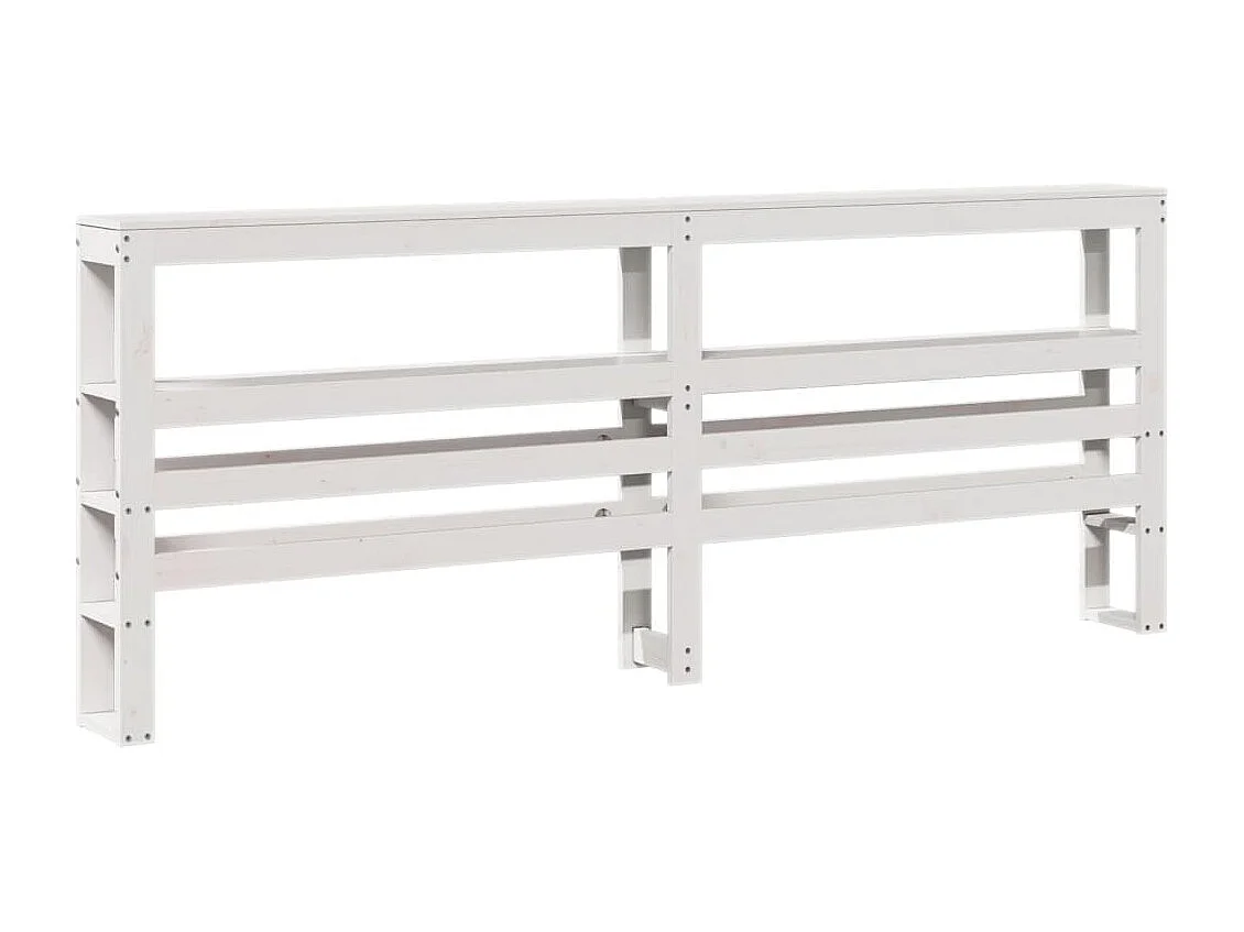 Cadre de lit sans matelas blanc 200x200 cm bois massif de pin