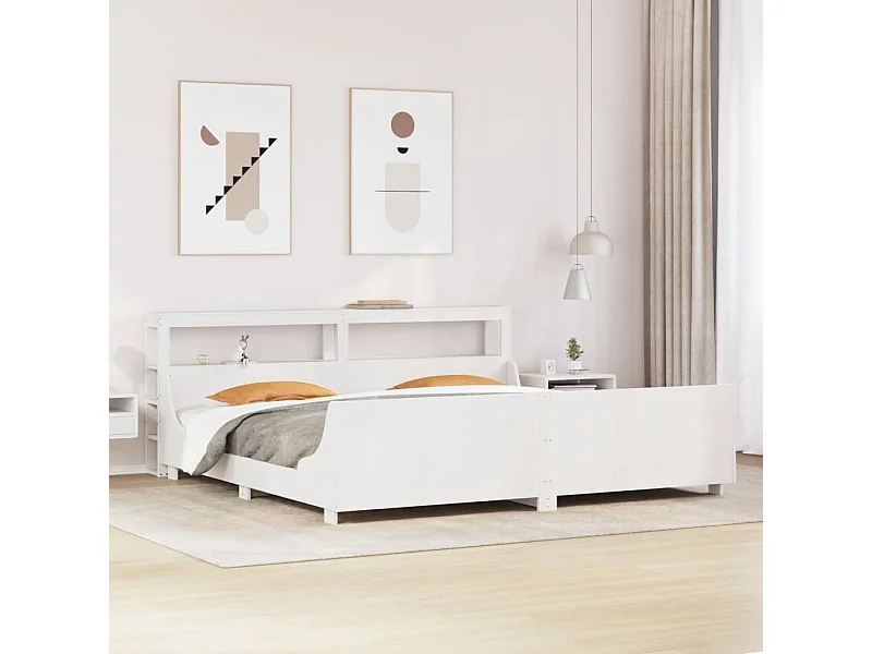 Estructura de cama sin colchón madera maciza blanca 200x200 cm
