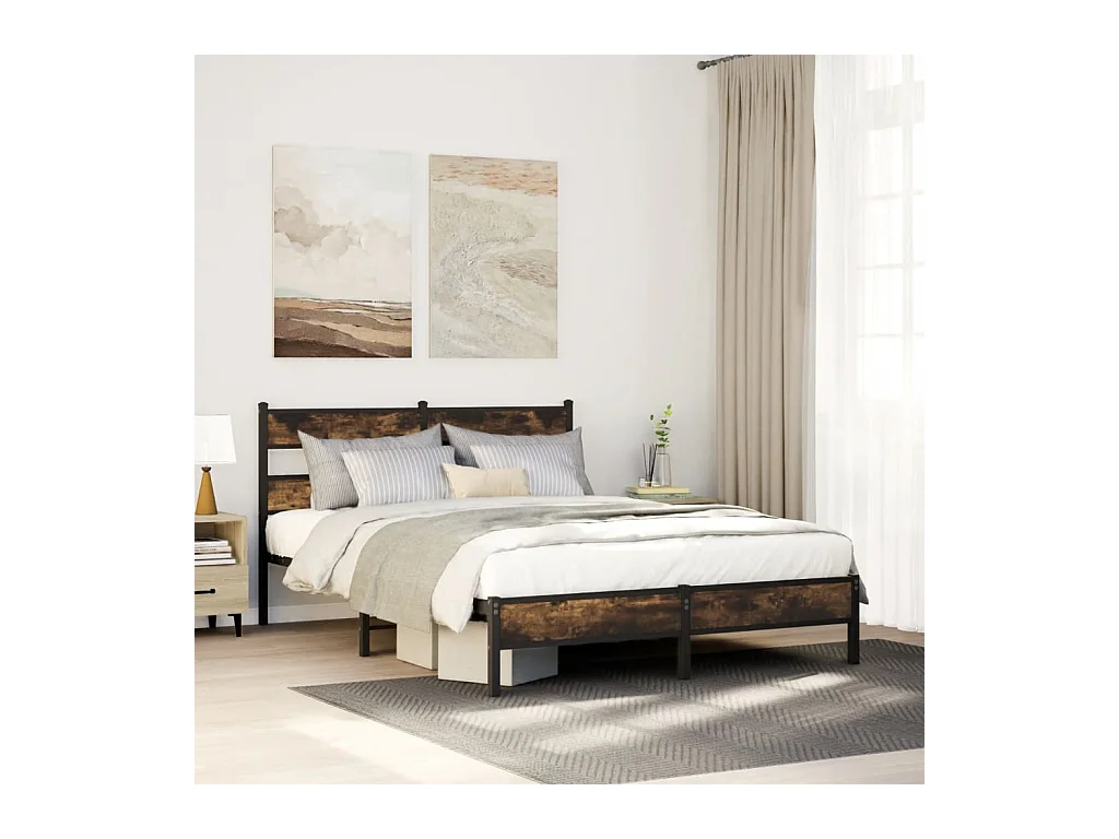 Cadre de lit sans matelas avec tête de lit 140x200 cm