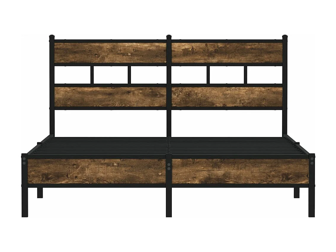 Estructura cama con cabecero sin colchón roble Sonoma 140x200cm