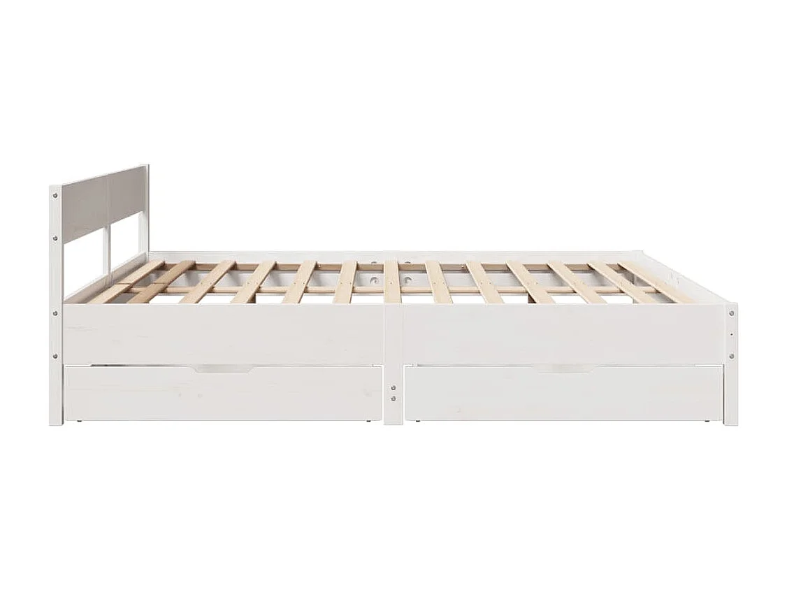 Cadre de lit sans matelas blanc 160x200 cm bois de pin massif
