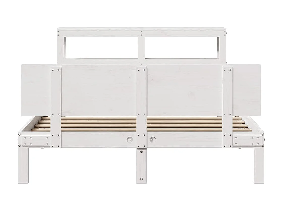 Estructura de cama con cabecero madera pino blanco 140x190 cm