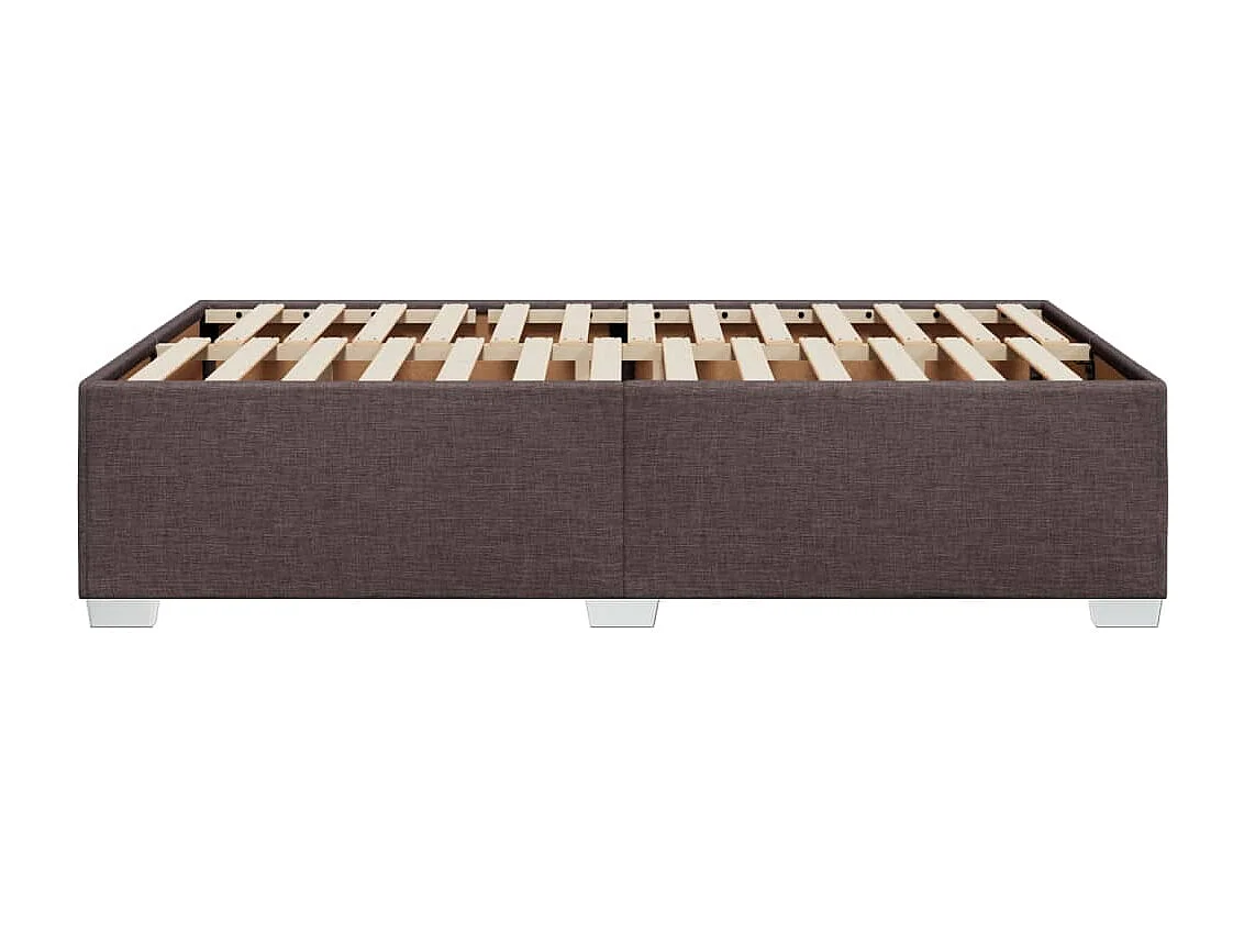 Estructura de cama tela marrón oscuro 120x190 cm