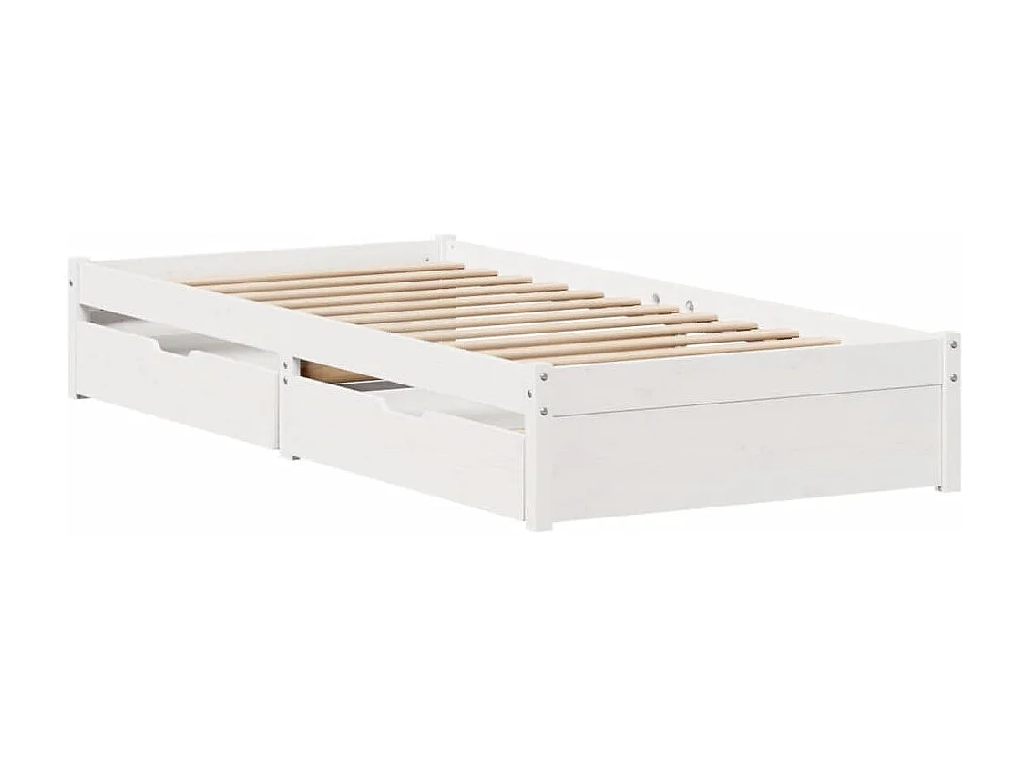 Cama sem colchão 75x190 cm madeira de pinho maciça branco