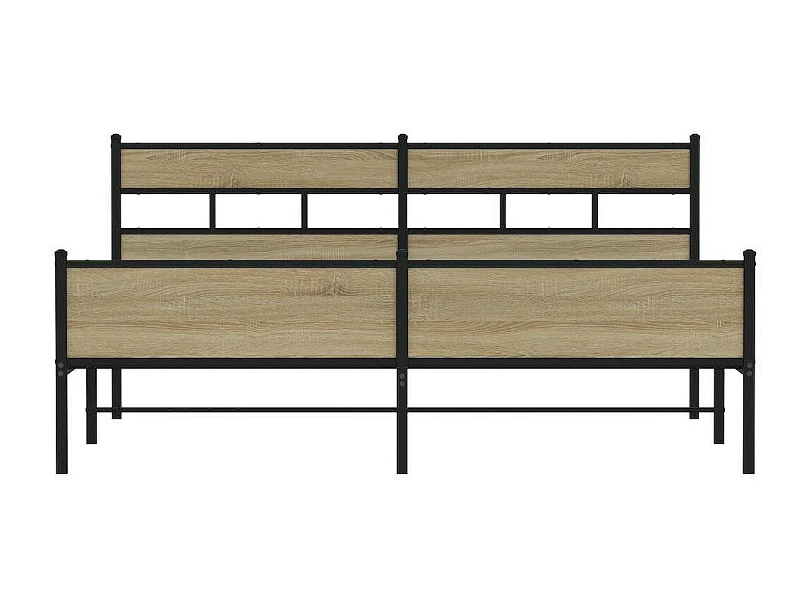 Estructura de cama sin colchón metal roble Sonoma 180x200 cm