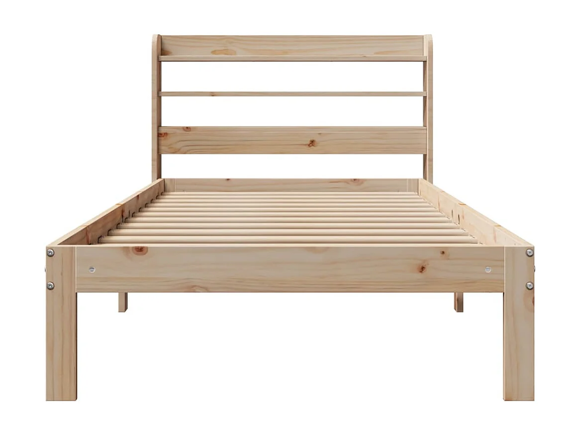 Estructura de cama con cabecero madera maciza de pino 90x200 cm
