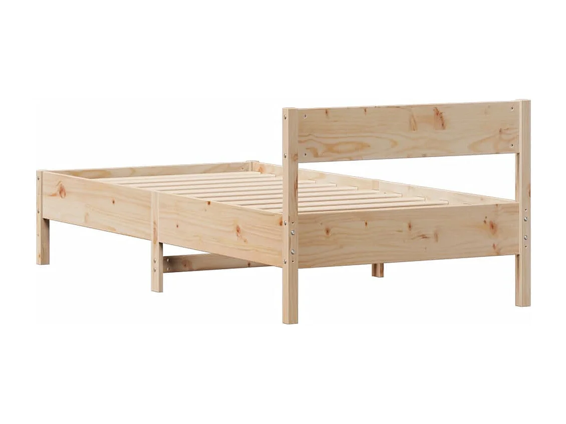Estructura de cama sin colchón madera maciza de pino 90x190 cm