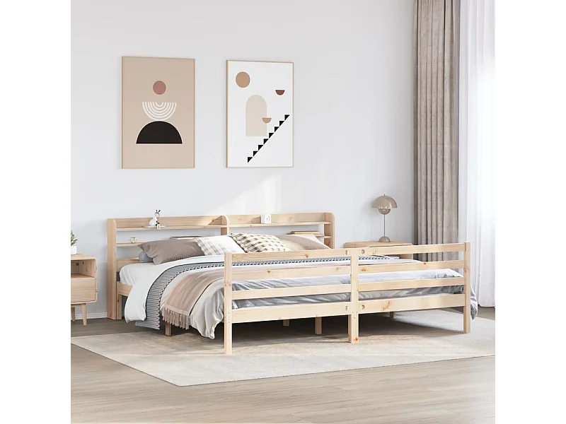 Cadre de lit avec tête de lit 200x200 cm Bois de pin massif