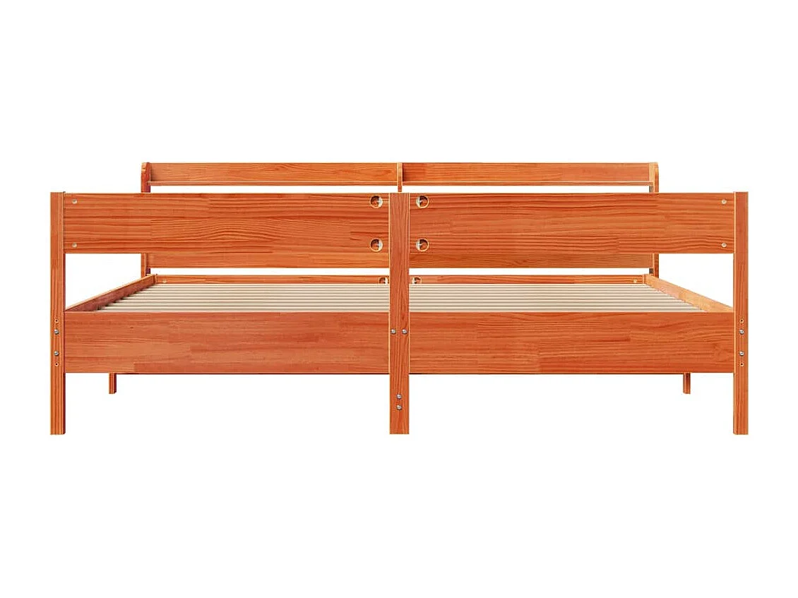 Cadre de lit sans matelas cire marron 180x200cm bois pin massif