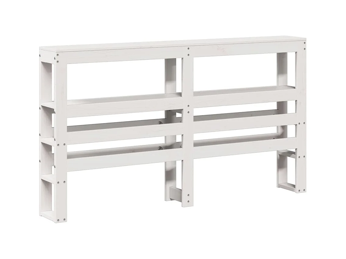 Cadre de lit sans matelas blanc 135x190 cm bois de pin massif