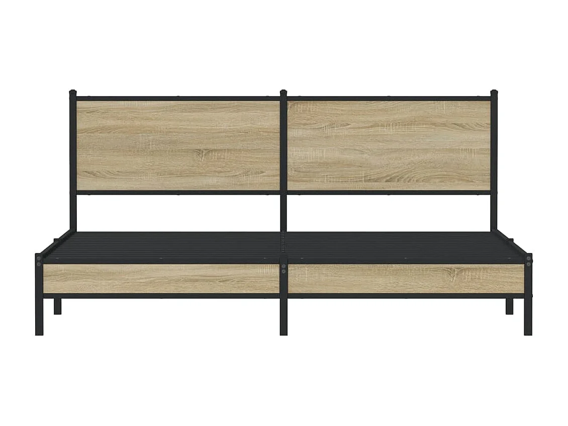 Estructura de cama sin colchón metal roble Sonoma 183x213 cm