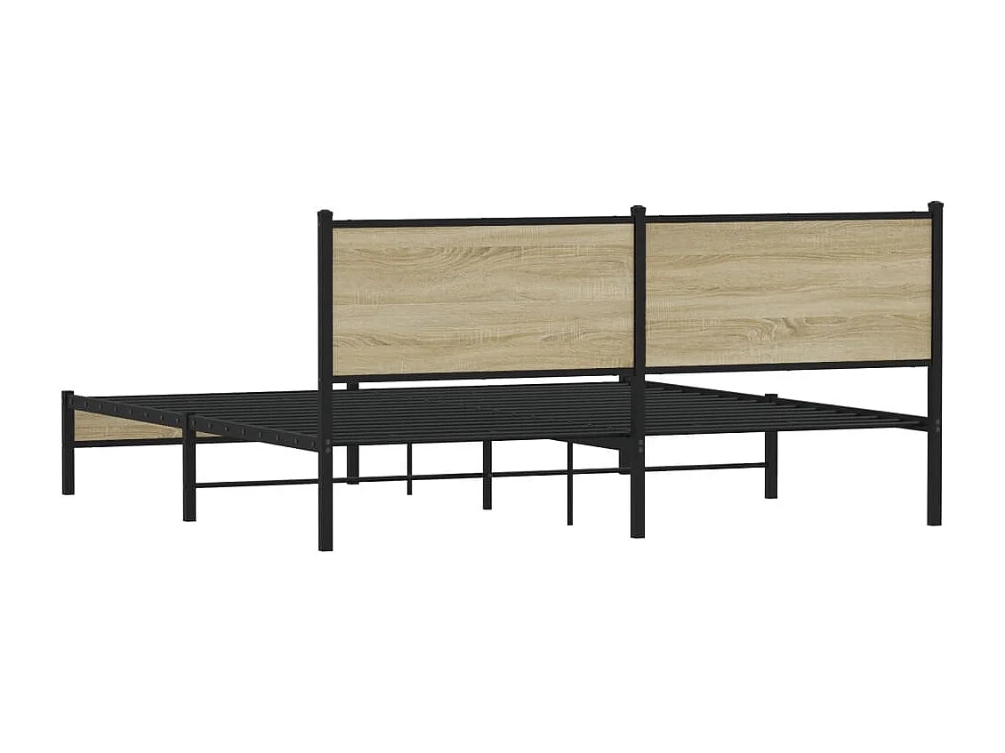 Estructura de cama sin colchón metal roble Sonoma 183x213 cm