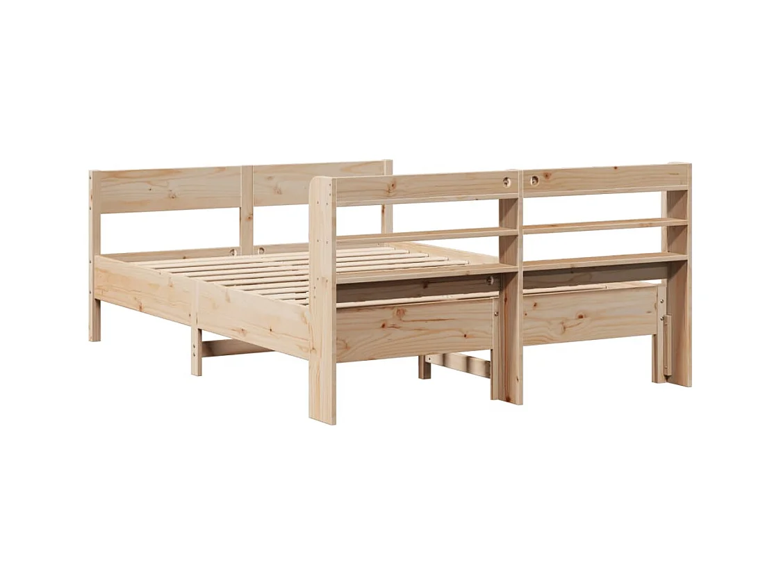 Estructura de cama sin colchón madera de pino blanca 140x200 cm