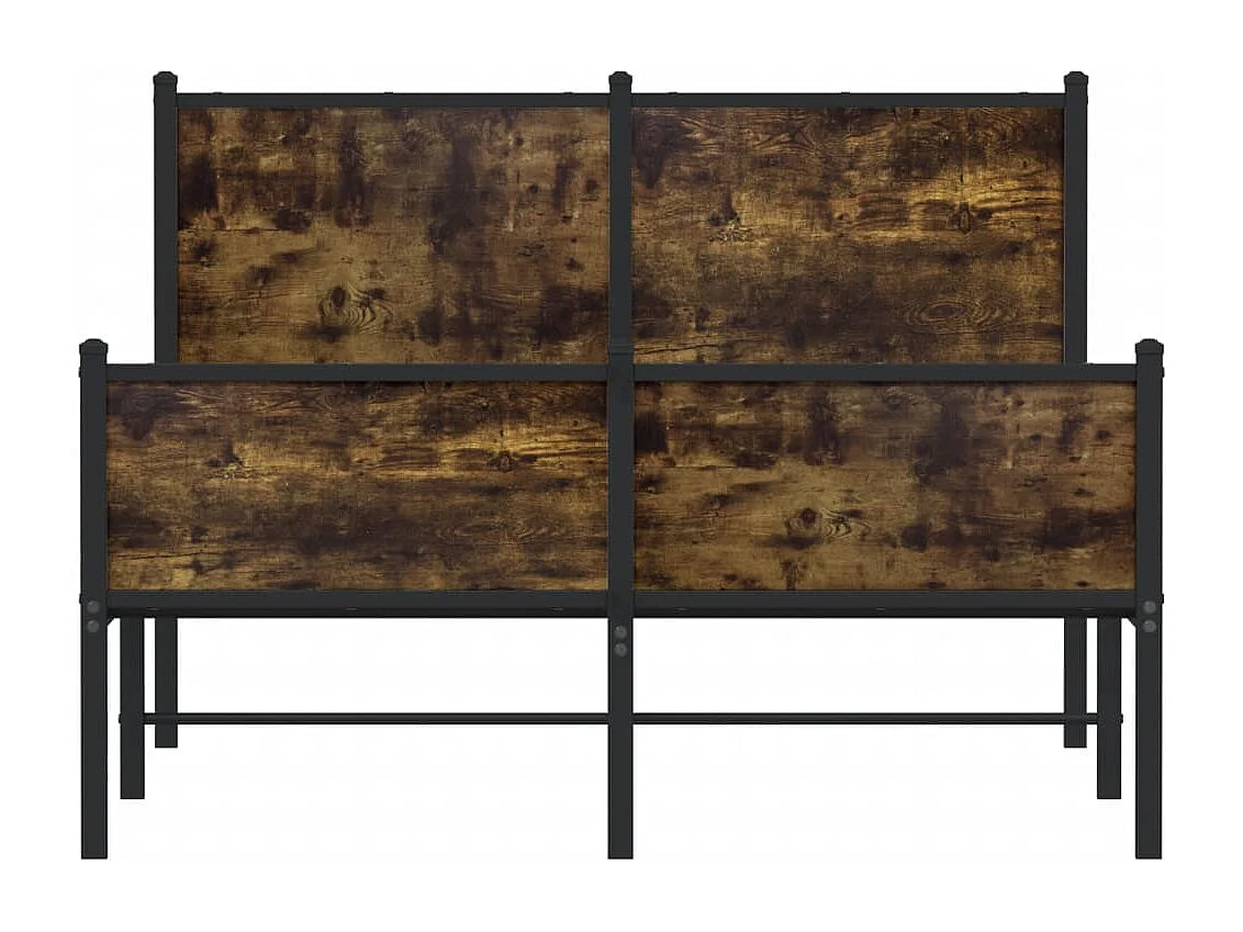 Estructura de cama sin colchón metal roble ahumado 120x190 cm