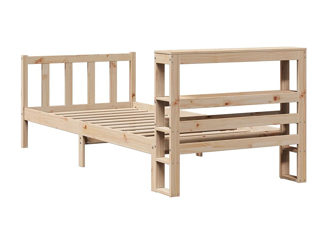 Estructura de cama sin colchón madera maciza de pino 90x190 cm