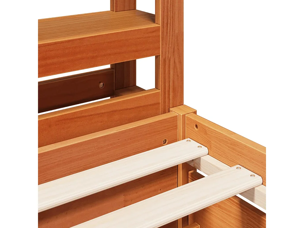 Cadre de lit sans matelas cire marron 120x200cm bois pin massif