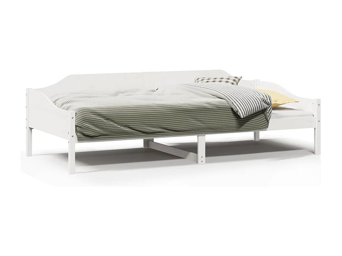 Cadre de lit sans matelas blanc 90x190 cm bois de pin massif