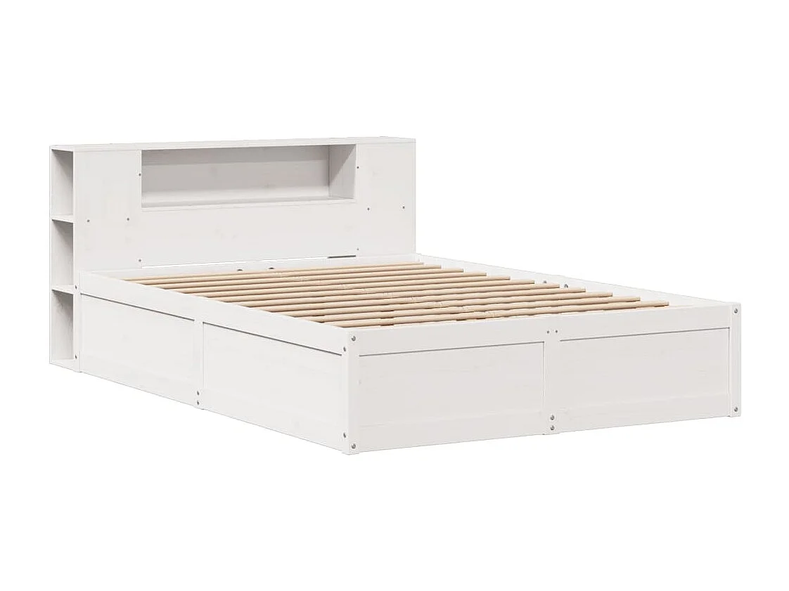 Cadre de lit sans matelas blanc 135x190 cm bois de pin massif