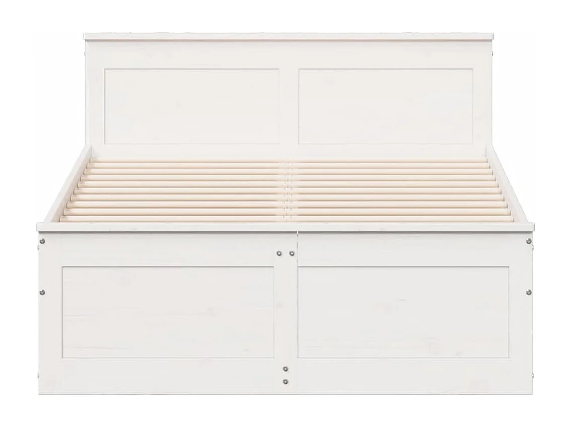 Cadre de lit sans matelas avec tête de lit blanc 120x190 cm pin