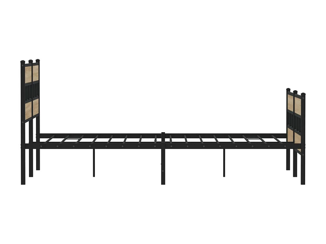 Estructura de cama sin colchón metal roble Sonoma 135x190 cm