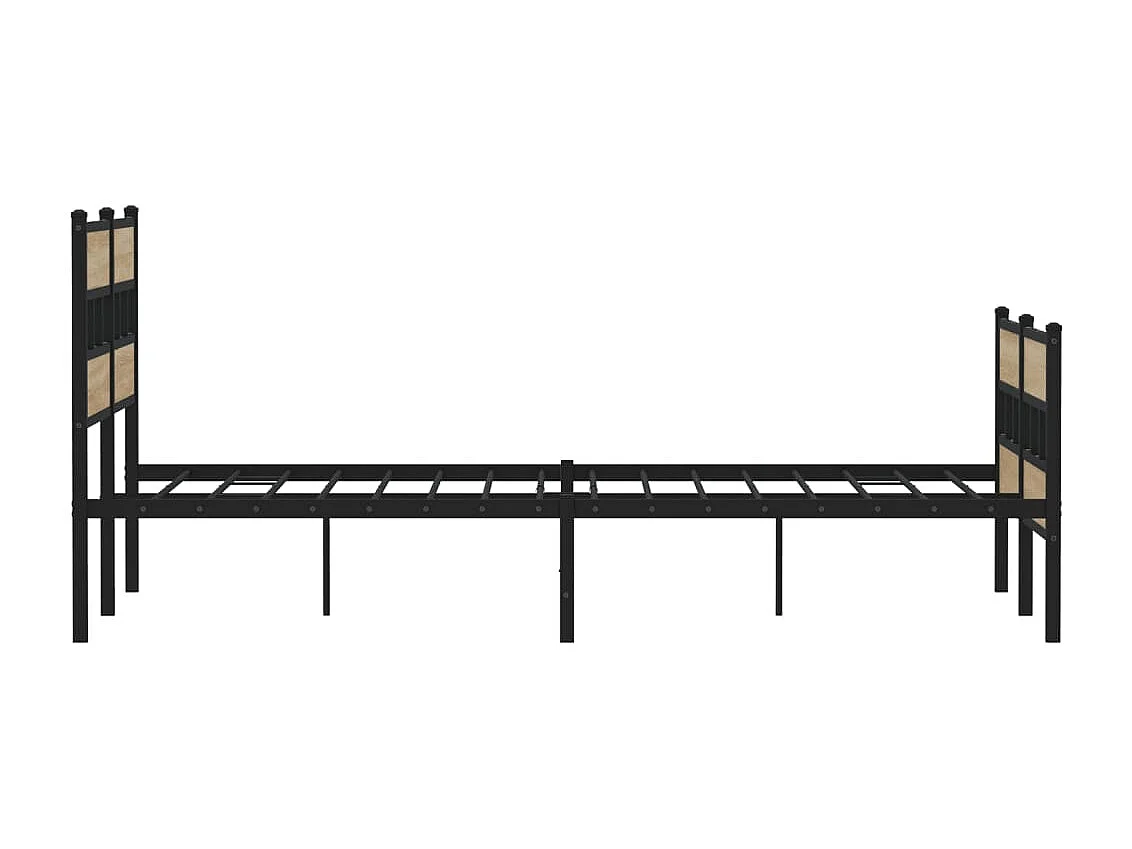 Estrutura de cama sem colchão 135x190 cm metal carvalho sonoma