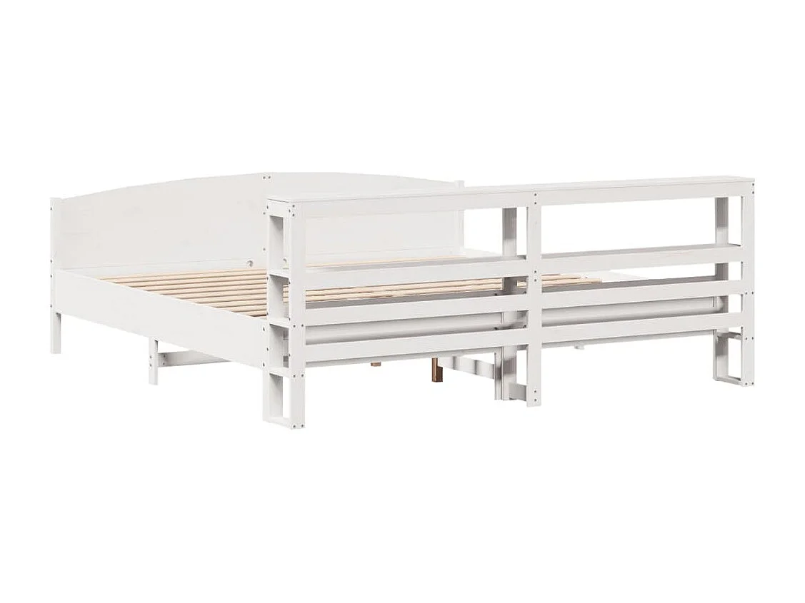 Cama sin colchón madera maciza de pino blanca 180x200 cm