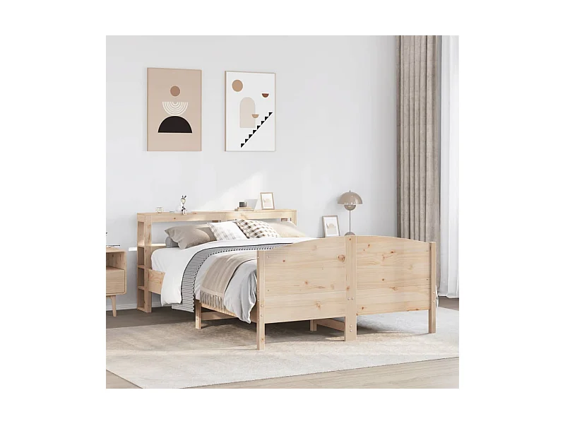 Estructura de cama sin colchón madera de pino blanco 150x200 cm