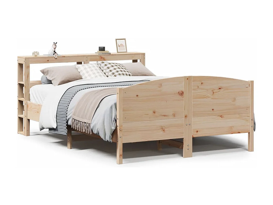 Estructura de cama sin colchón madera de pino blanco 150x200 cm