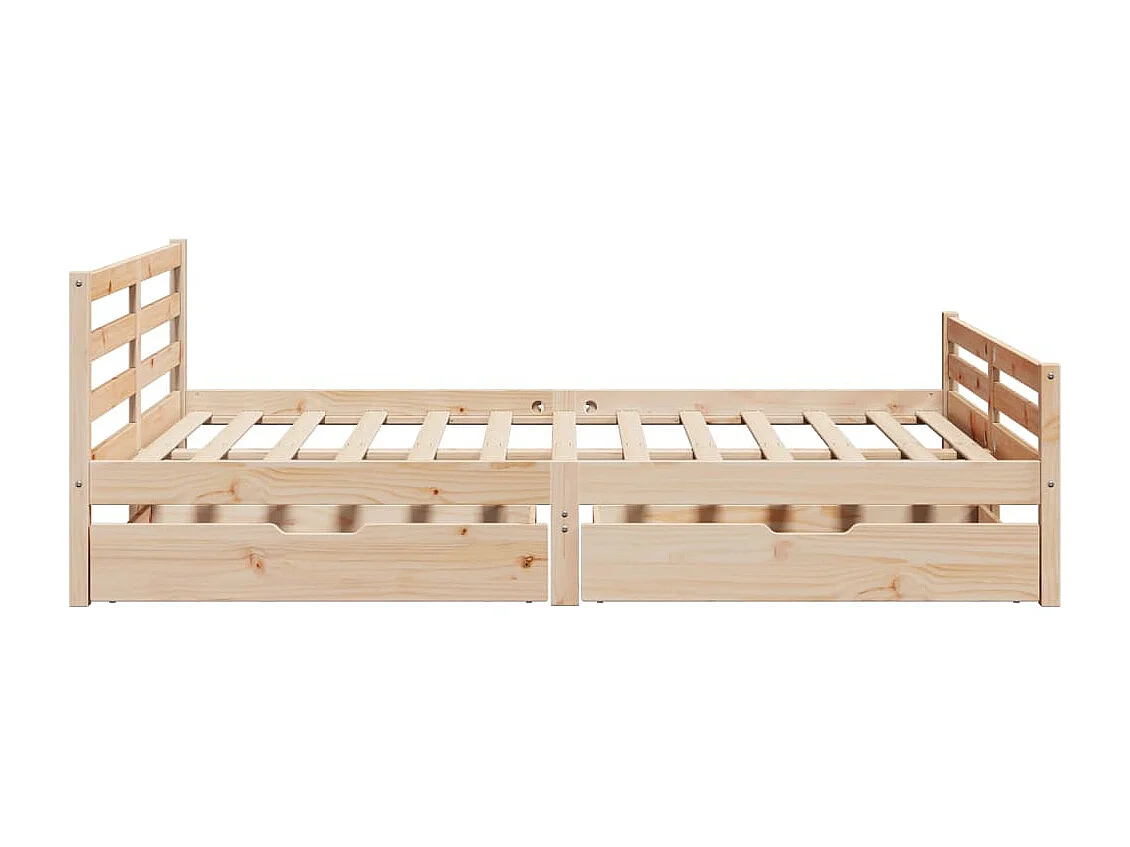 Estructura de cama sin colchón madera maciza de pino 135x190 cm