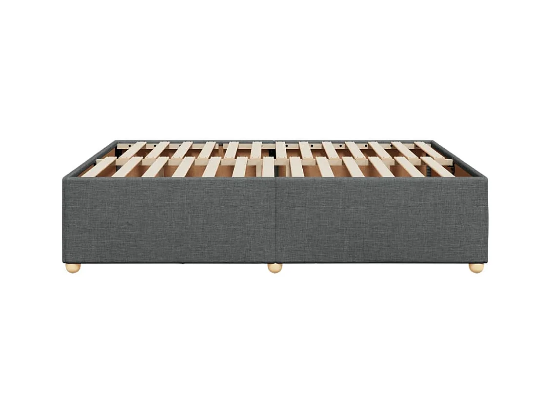 Cadre de lit sans matelas gris foncé 140x200 cm tissu