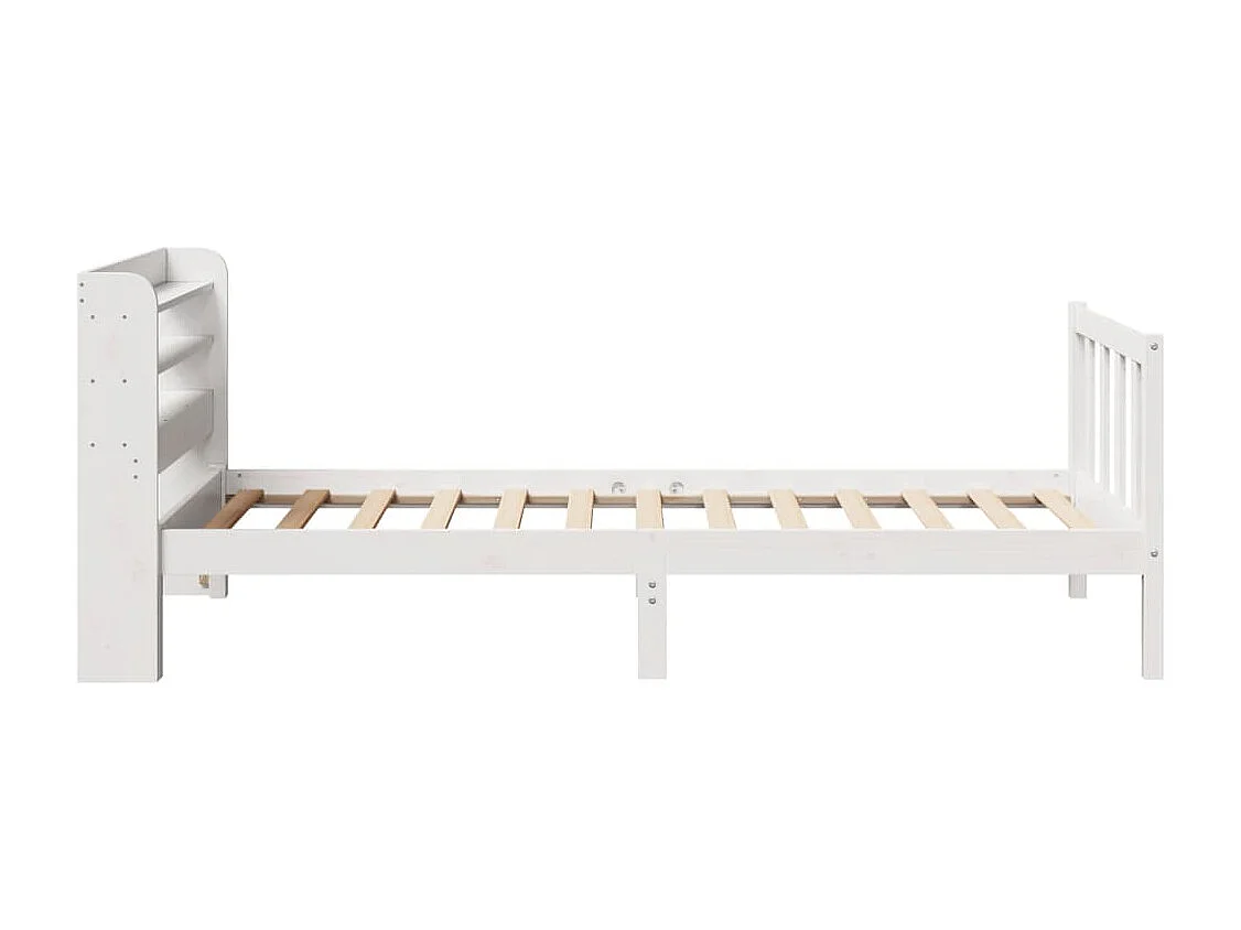 Cadre de lit sans matelas blanc 90x200 cm bois de pin massif