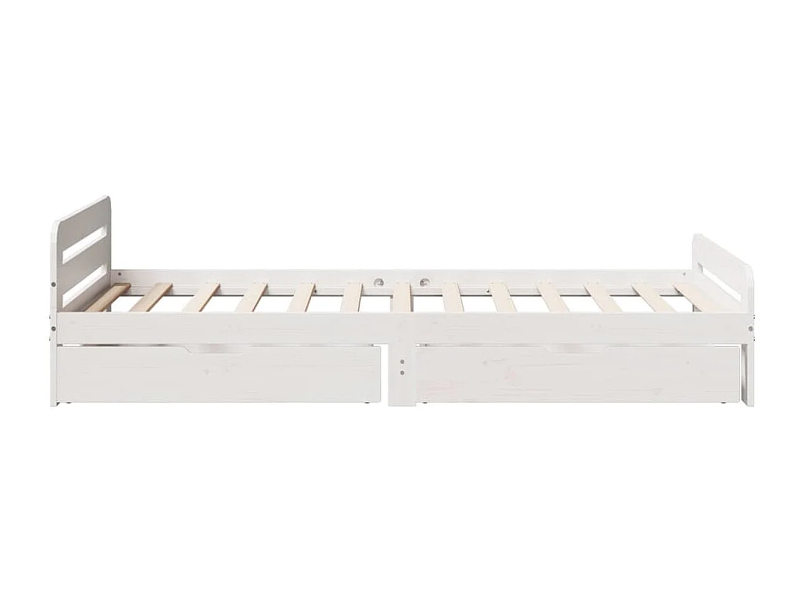 Cadre de lit sans matelas blanc 75x190 cm bois de pin massif