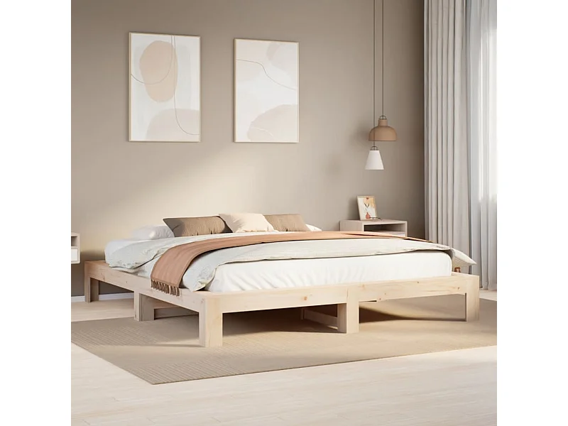 Cadre de lit sans matelas 180x200 cm bois massif de pin