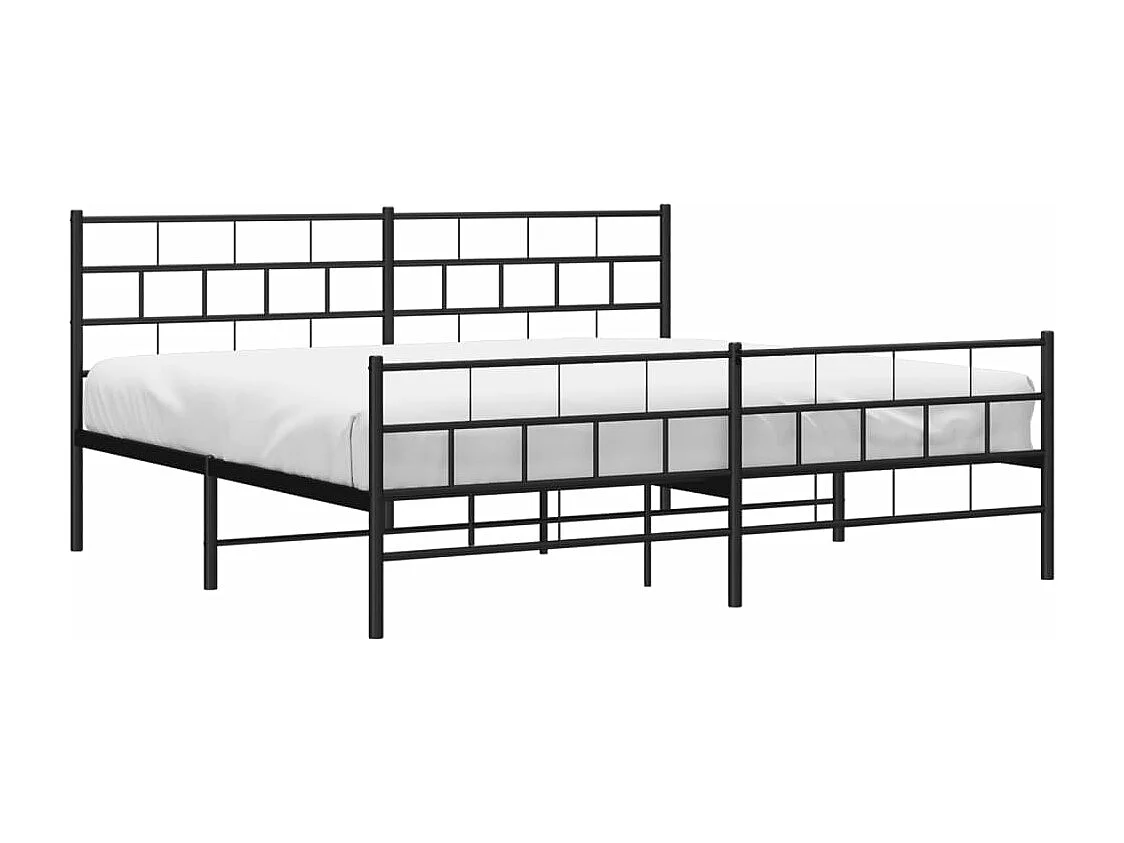 Estrutura de cama sem colchão com pés 180x200 cm preto